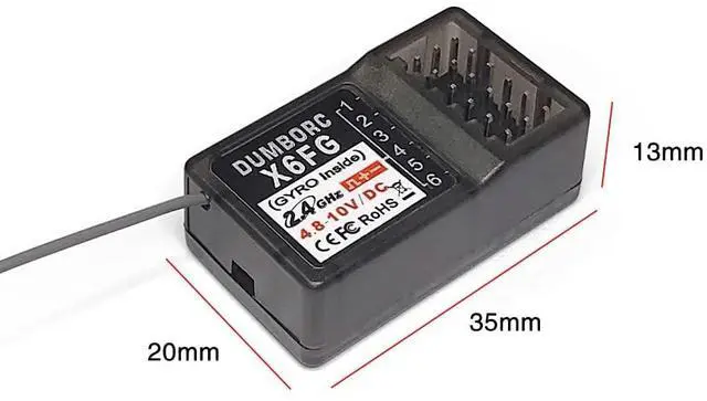 Alt view image 7 of 7 - ATA HOBBY DUMBORC X6FG(Built in Gyro) 6 Channels 2.4GHz RC Receiver for DUMBORC X6/X4/X5 Transmitter RC Car Boat Tank Drifting Car(3PCS)