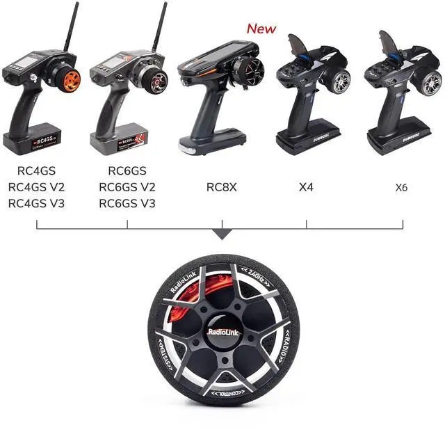 Alt view image 4 of 7 - DUMBORC X4 2.4GHz 4-Channel RC Radio Transmitter and X6F Receiver&Alloy Steering Wheel with Fail-Safe & Low Voltage Alarm Function Mixed Mode for Rc Vehicle Car Boat Tank Model Parts Remote Controller