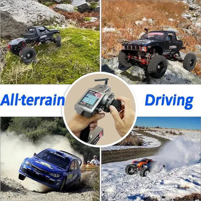 Alt view image 4 of 7 - Radiolink RC6GS V3 7 Channels RC Transmitter and R7FG Gyro Receiver, with Alloy Steering Wheel 600m RC Remote RC Controller and Receiver kit for Remote Control Car, Boats, Truck, Buggy, Crawler