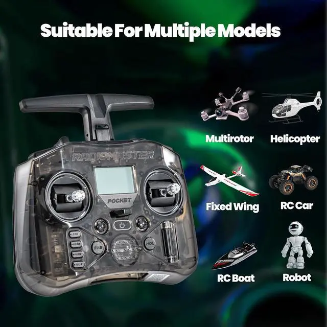 Alt view image 2 of 6 - Pocket ELRS Transmitter & RP4TD-M ELRS Nano Receiver Ultimate Low Latency, Long Range FPV Controller Kit with Hall Gimbal & EdgeTX