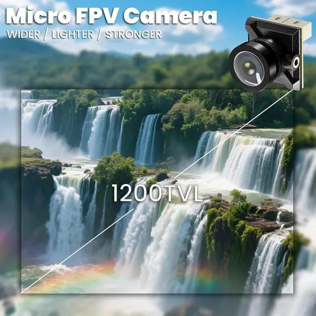 Alt view image 4 of 7 - T8-C2 Analog Micro FPV Camera, 1/3'' CMOS Sensor 1200TVL with 160° Wide Angle, Switchable NTSC/PAL, JST-SH Cable & OSD Controller for Indoor Tiny Whoop Quadcopters, RC Cars, RC Boats