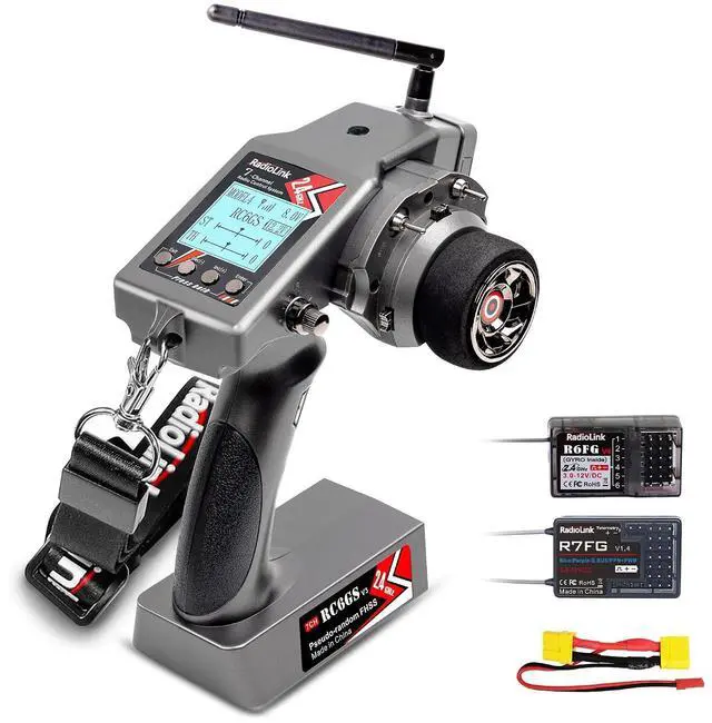 Main image of Radiolink RC6GS V3 7 Channels RC Radio Transmitter with R7FG & R6FG Gyro 2Pcs Receivers 2.4GHz 600m for Remote Control Car, Truck, Buggy, Racing Vehicle, Crawler, RC Boat