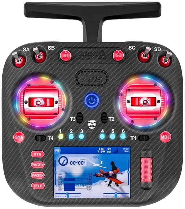 Main image of TX15 Max Radio Controller 16 Channel ELRS Transmitter, with AG02 CNC Hall Gimbals/3.5" IPS Touchscreen, Fits FPV Drones/Multirotors/RC Helicopter/Car Boats, Mode 2 (Mode 2 Red)