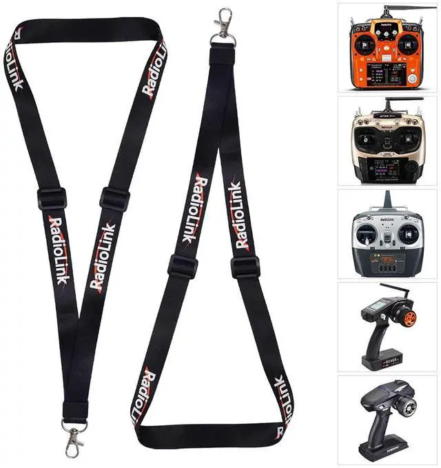 Main image of Radiolink 2 Pcs Adjustable Strap Lanyard for Universal RC Transmitter Neck Sling Belt Hook Mount Lanyard for DJI FPV Controller Accessories, Black, Small