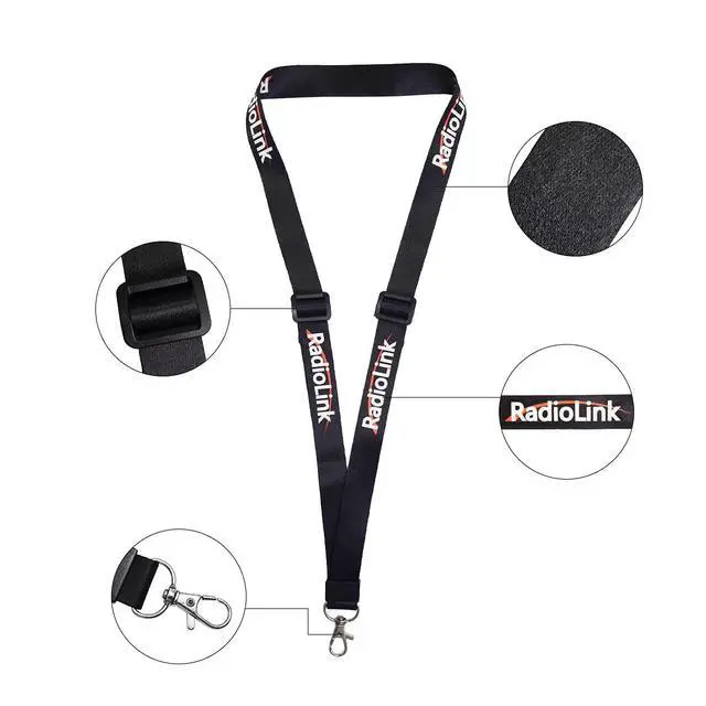 Alt view image 7 of 7 - Radiolink 2 Pcs Adjustable Strap Lanyard for Universal RC Transmitter Neck Sling Belt Hook Mount Lanyard for DJI FPV Controller Accessories, Black, Small