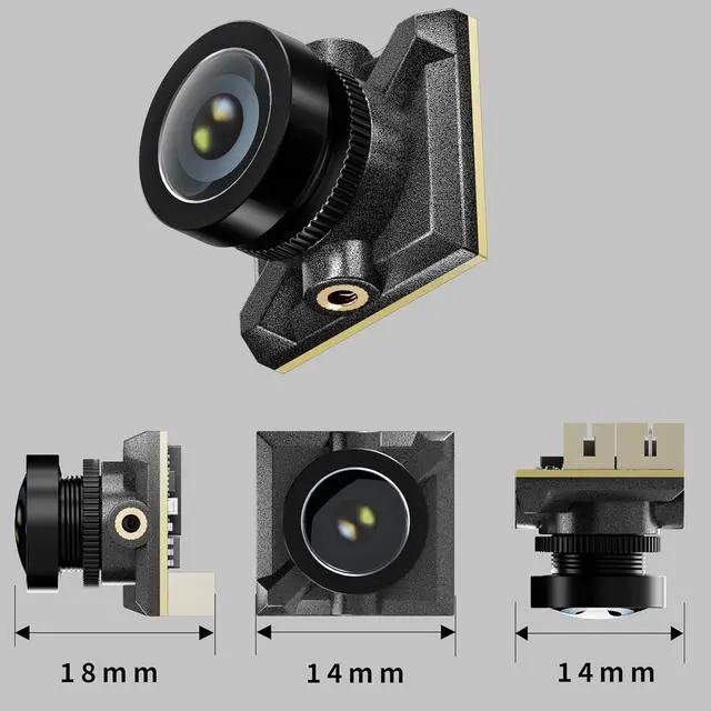 Alt view image 6 of 7 - T8-C2 Analog Micro FPV Camera, 1/3'' CMOS Sensor 1200TVL with 160° Wide Angle, Switchable NTSC/PAL, JST-SH Cable & OSD Controller for Indoor Tiny Whoop Quadcopters, RC Cars, RC Boats