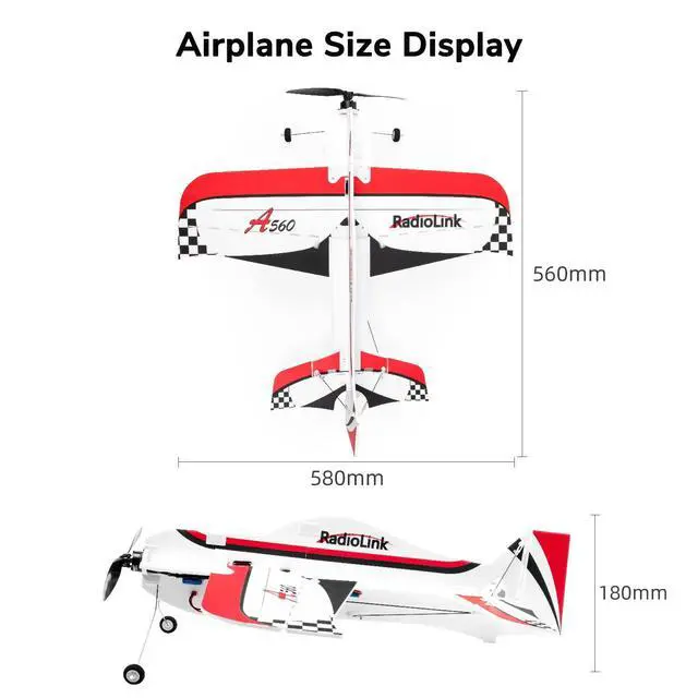 Alt view image 7 of 7 - Radiolink A560 6 Flight Modes RC Airplane, Easy to Fly RFT RC Airplanes with 2.4Ghz Remote Control, Byme-A Gyro FC, Brushless Motor for Kids, Boys, Girls, Adults, Beginner or Experienced