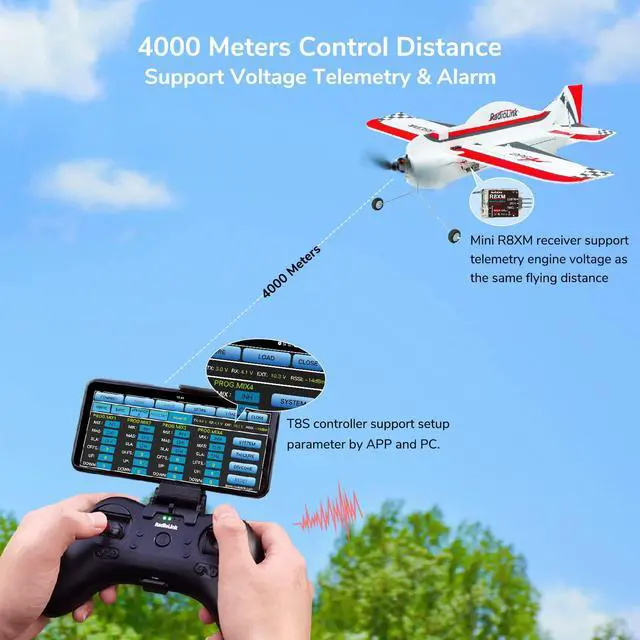 Alt view image 4 of 7 - Radiolink A560 6 Flight Modes RC Airplane, Easy to Fly RFT RC Airplanes with 2.4Ghz Remote Control, Byme-A Gyro FC, Brushless Motor for Kids, Boys, Girls, Adults, Beginner or Experienced
