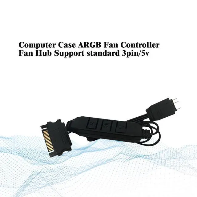 Alt view image 5 of 5 - 5V A-RGB Computer Fan Controller, 5V 3PIN Lighting PC Fan Controller, Support 3PIN/5V Lighting Interface, SATA Direct Supply