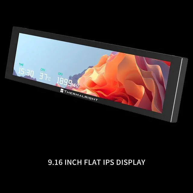 Alt view image 6 of 7 - Trofeo Vision 9.16 LCD Black, 9.16-inch Full-Color LCD Magnetic Display Screen, 1920x480 Resolution, Easy to Install,Master CPU/GPU Temperature(Black)