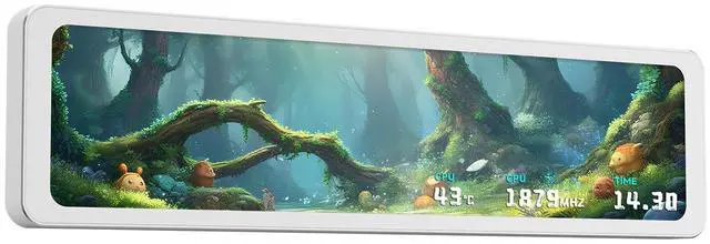 Main image of Trofeo Vision 11.3 LCD White, 11.3-inch Full-Color LCD Magnetic Display Screen, 1920x400 Resolution, Easy to Install,Master CPU/GPU Temperature(White)