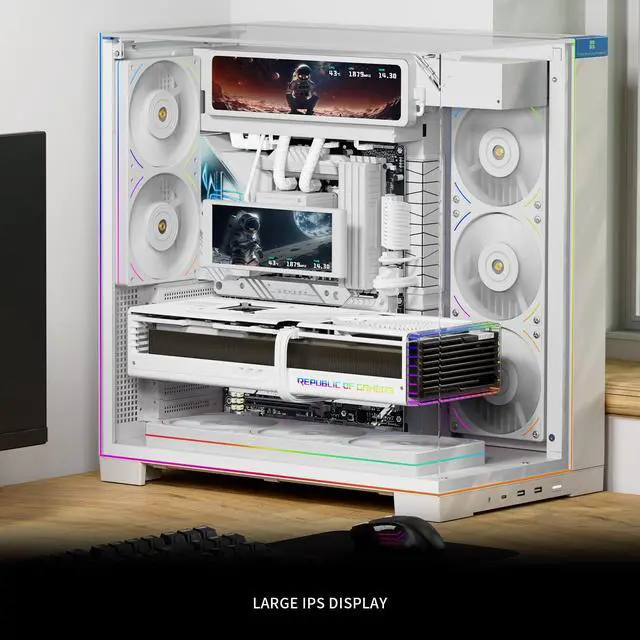Alt view image 4 of 7 - Trofeo Vision 11.3 LCD White, 11.3-inch Full-Color LCD Magnetic Display Screen, 1920x400 Resolution, Easy to Install,Master CPU/GPU Temperature(White)