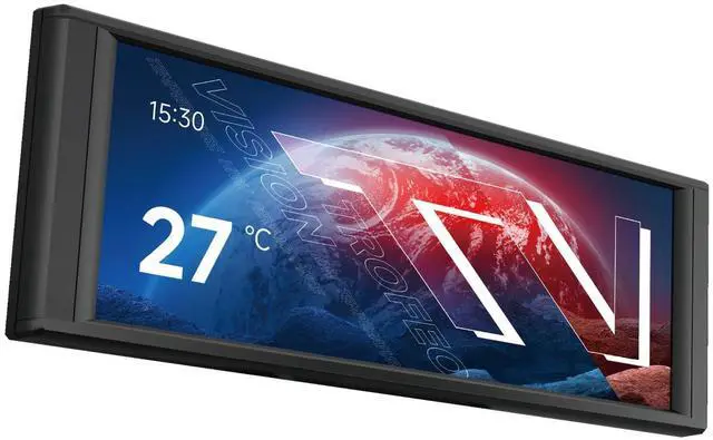Main image of Trofeo Vision LCD Black Edition Case Sub-Display Features a 6.86-inch Full-Color LCD Display (1280x480 Resolution) with a Magnetic Panel Screen, Supporting DIY Dynamic/Static Images