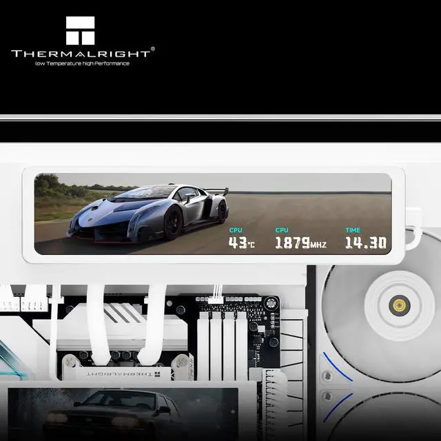Alt view image 7 of 7 - Trofeo Vision 11.3 LCD White, 11.3-inch Full-Color LCD Magnetic Display Screen, 1920x400 Resolution, Easy to Install,Master CPU/GPU Temperature(White)