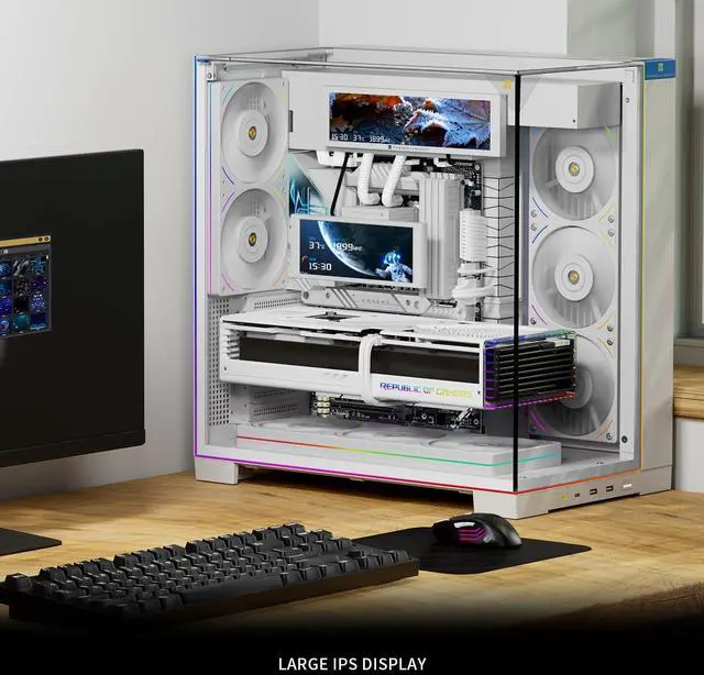 Alt view image 4 of 7 - Trofeo Vision 9.16 LCD White, 9.16-inch Full-Color LCD Magnetic Display Screen, 1920x480 Resolution, Easy to Install,Master CPU/GPU Temperature(White)