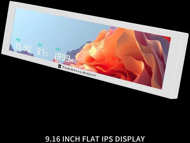 Alt view image 7 of 7 - Trofeo Vision 9.16 LCD White, 9.16-inch Full-Color LCD Magnetic Display Screen, 1920x480 Resolution, Easy to Install,Master CPU/GPU Temperature(White)