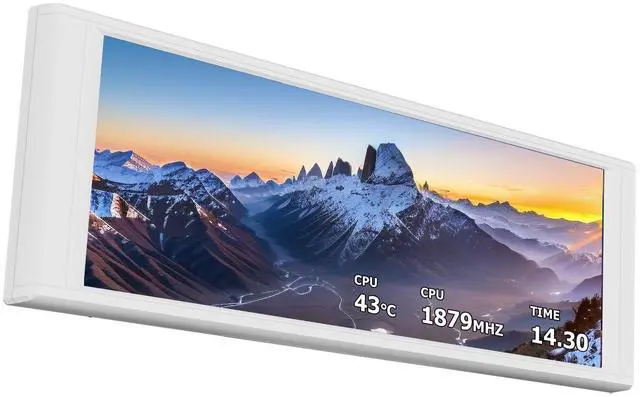 Main image of Trofeo Vision LCD White Edition Case Sub-Display Features a 6.86-inch Full-Color LCD Screen (1280x480 Resolution) with Magnetic Panel Design. Supports DIY Dynamic/Static Images (White).
