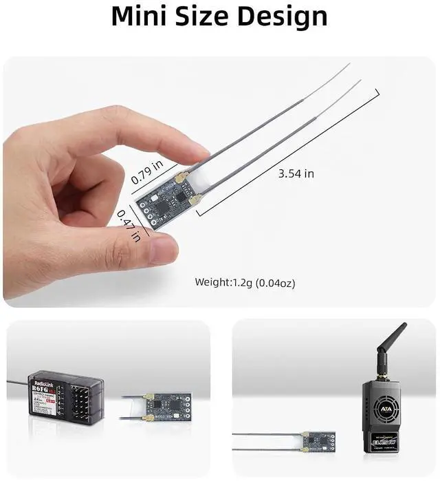 Alt view image 2 of 7 - RadioLink ER16 ELRS 2.4GHz 16CH Receiver, 5KM Long Range Dual Antennas Mini Receiver Supports Betaflight, ArduPilot Firmware for T12D T16D TX16S ExpressLRS RC Transmitter and More