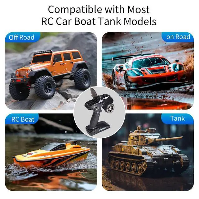 Alt view image 3 of 7 - DUMBORC X6 RC Radio Transmitter and Receiver X6FG with Gyro (2pcs), 6H Remote Controller with Circuit Safety Protection, 3S Fast Response, Smart Mix Control Function for Remote Car/Boat/Tank