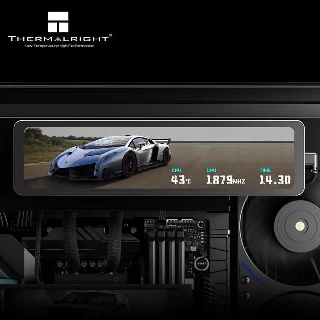 Alt view image 7 of 7 - Trofeo Vision 11.3 LCD Black, 11.3-inch Full-Color LCD Magnetic Display Screen, 1920x400 Resolution, Easy to Install,Master CPU/GPU Temperature(Black)