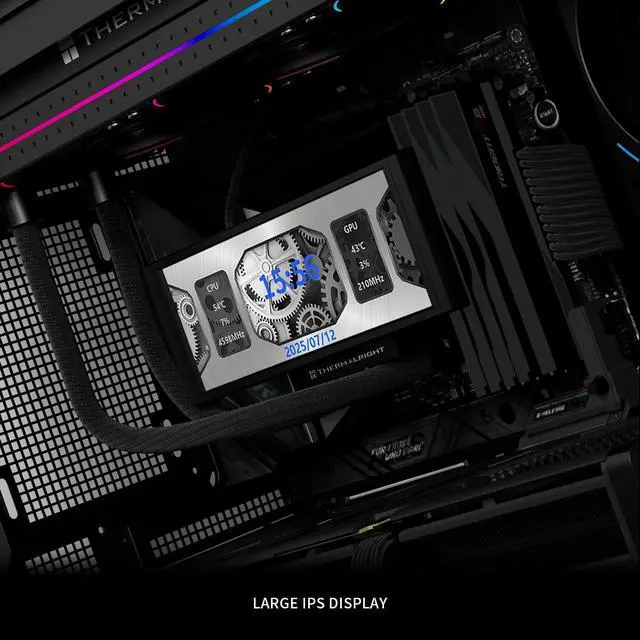 Alt view image 7 of 7 - Trofeo Vision LCD Black Edition Case Sub-Display Features a 6.86-inch Full-Color LCD Display (1280x480 Resolution) with a Magnetic Panel Screen, Supporting DIY Dynamic/Static Images
