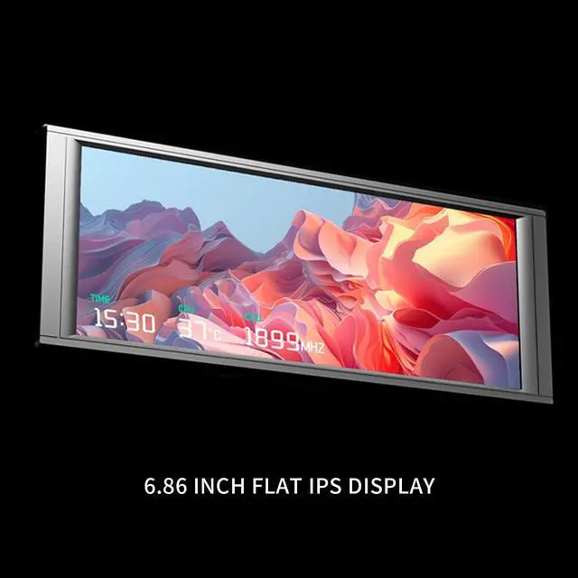 Alt view image 7 of 7 - Trofeo Vision LCD Black Edition Case Sub-Display Features a 6.86-inch Full-Color LCD Display (1280x480 Resolution) with a Magnetic Panel Screen, Supporting DIY Dynamic/Static Images