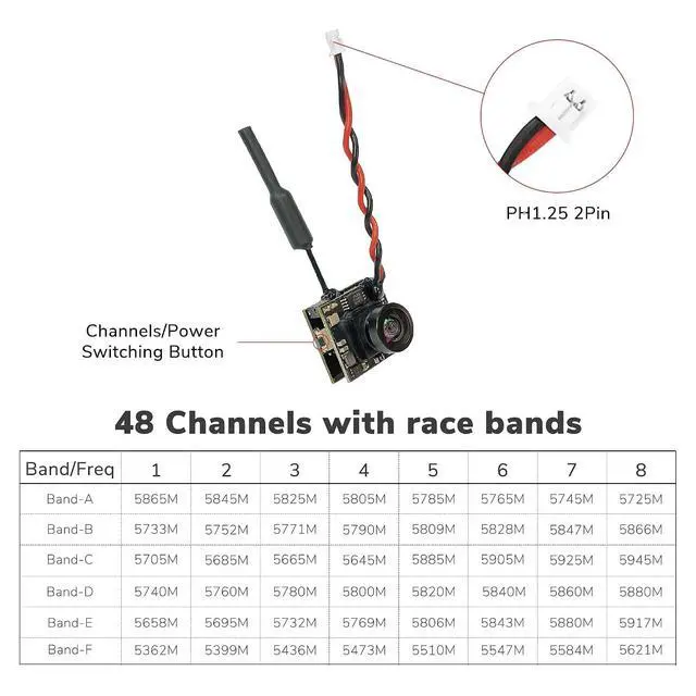 Alt view image 7 of 7 - Radiolink 5.8G 48CH Wireless Image Transmission Receiver&5.8G OSD Camera for RC8X Transmitter FPV Display