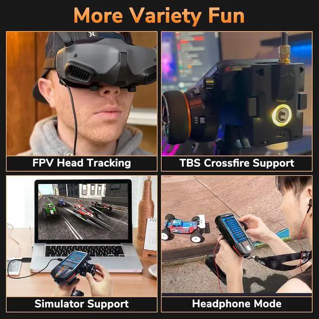 Alt view image 5 of 7 - ATA HOBBY Radiolink RC8X 8CH 2.4G RC Transmitter and R8FG&R4FGM V2.1 Gyro Receivers, 5.8G 48CH Image Transmission Receiver&5.8G OSD Camera, for RC Drifting Crawler Cars Boats
