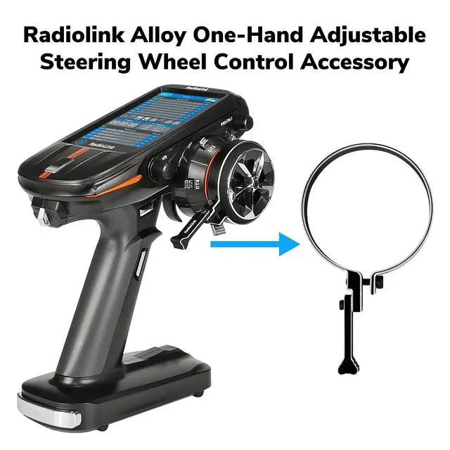 Alt view image 2 of 5 - Radiolink One-Hand Handwheel Control Accessory for Radiolink RC8X RC6GS RC4GS/Dumborc X6 X4/Flysky NB4, Alloy Adjustable Steering Wheel Controller
