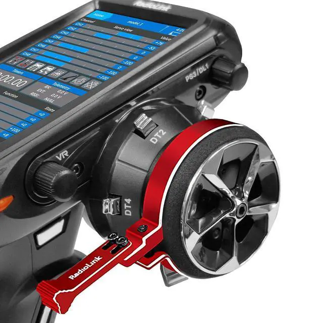 Alt view image 4 of 6 - Radiolink One-Hand Handwheel Control Accessory for Radiolink RC8X RC6GS RC4GS/Dumborc X6 X4/Flysky NB4, Alloy Adjustable Steering Wheel Controller