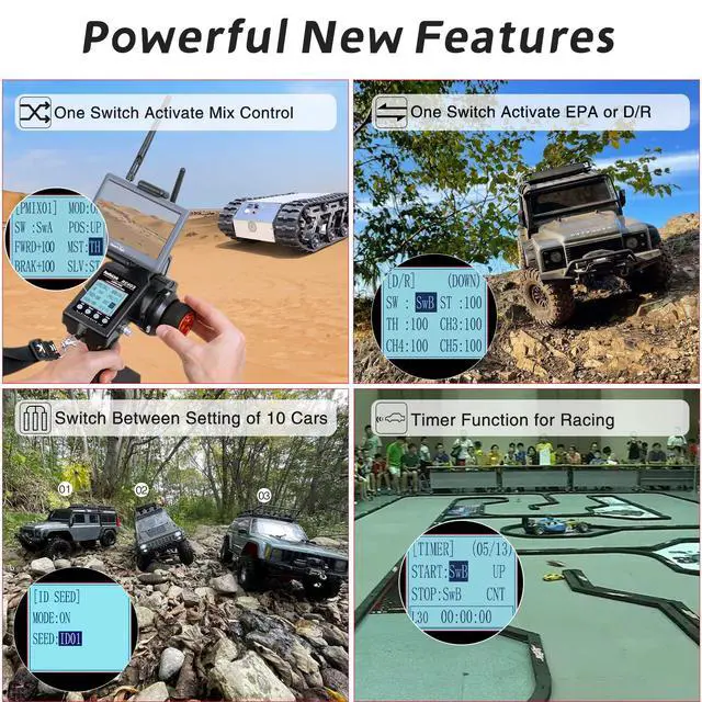 Alt view image 3 of 7 - ATA HOBBY Radiolink RC4GS V3 5 Channel RC Radio Transmitter and 4Pcs R6FG Receiver with Gyro 2.4ghz 400M Remote Controller Kit for Car/Boat/Crawler/Tank/Drifting/Buggy with Lanyard