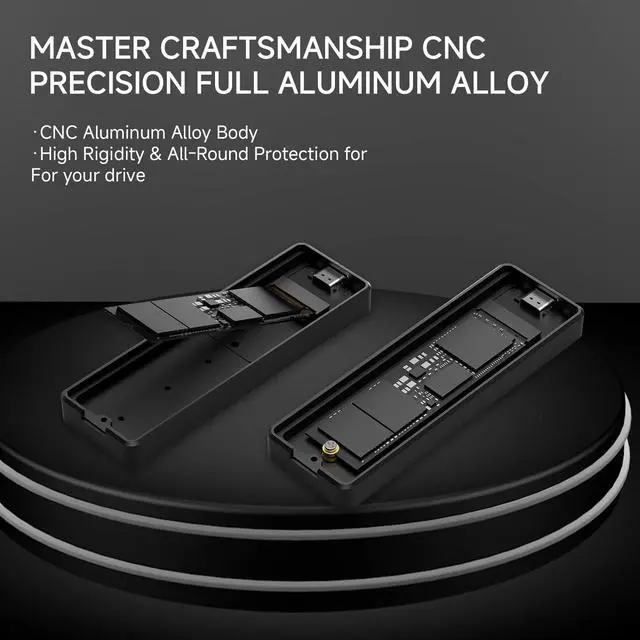 Alt view image 3 of 7 - HR-EB123 C Black M.2 SSD Enclosure features aluminum shell & active cooling for NVMe SSDs. USB 3.2 Gen 2 enables 10Gbps transfers. Compatible with M2 enclosures, PCs, smartphones,tablets.