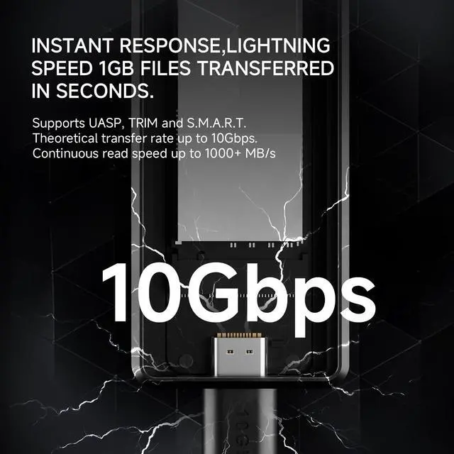 Alt view image 5 of 7 - HR-EB123 C Black M.2 SSD Enclosure features aluminum shell & active cooling for NVMe SSDs. USB 3.2 Gen 2 enables 10Gbps transfers. Compatible with M2 enclosures, PCs, smartphones,tablets.
