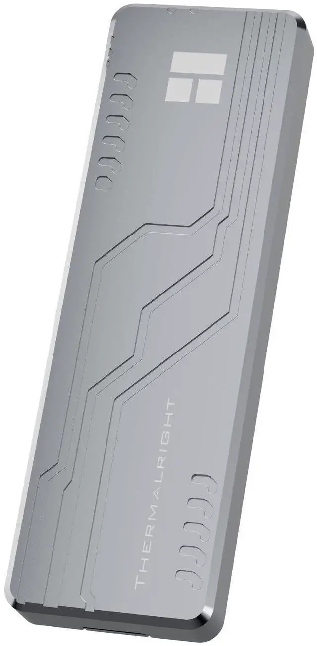 Main image of HR-EB109 Dual-Slot Gray M.2 Enclosure Supports NVMe/SATA SSDs. Aluminum Body, 10Gbps Type-C, 8TB Capacity. Works with Android, Windows, Mac. Portable M2 SSD Solution.