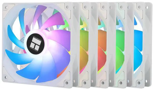 Main image of 5 Pack TL-C12CW-S CPU Fan 120mm White ARGB Case Cooler Fan, 4pin PWM Silent Computer Fan with S-FDB Bearing Included, up to 1550RPM Cooling Fan5 Quantities