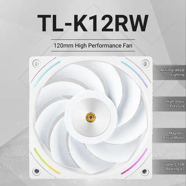 Alt view image 2 of 7 - TL-K12RW CPU Fan 120mm Case Cooler Fan, 4pin PWM Connector Computer with 2150RPM Speed,Desktop Reverse Outlet Fan(TL-K12RW)