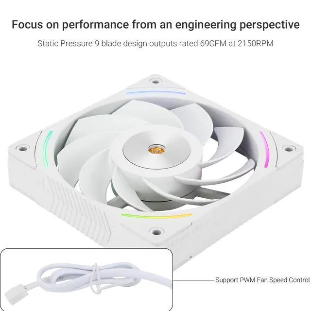 Alt view image 3 of 7 - TL-K12RW CPU Fan 120mm Case Cooler Fan, 4pin PWM Connector Computer with 2150RPM Speed,Desktop Reverse Outlet Fan(TL-K12RW)