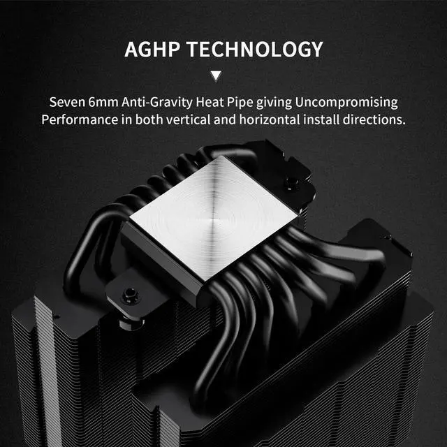 Alt view image 2 of 7 - Phantom Spirit 120 Digital EVO CPU Air Cooler,7 Heat Pipes CPU Cooling,Double Tower Cooling,Support for AM4/AM5/Intel lga1700/115X/1200/1851,Magnetic Attraction-Digital Screen Top Cover