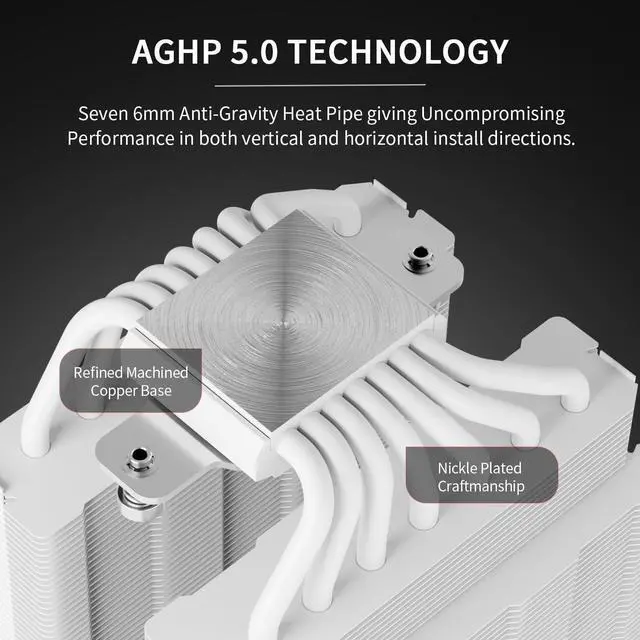 Alt view image 7 of 7 - Phantom Spirit 120 Digital SNOW CPU Air Cooler, 7 Heat pipes CPU Cooling,Double Tower Cooling,Support for AM4/AM5/Intel lga1700/115X/1200/1851,Magnetic Attraction-Digital Screen Top Cover