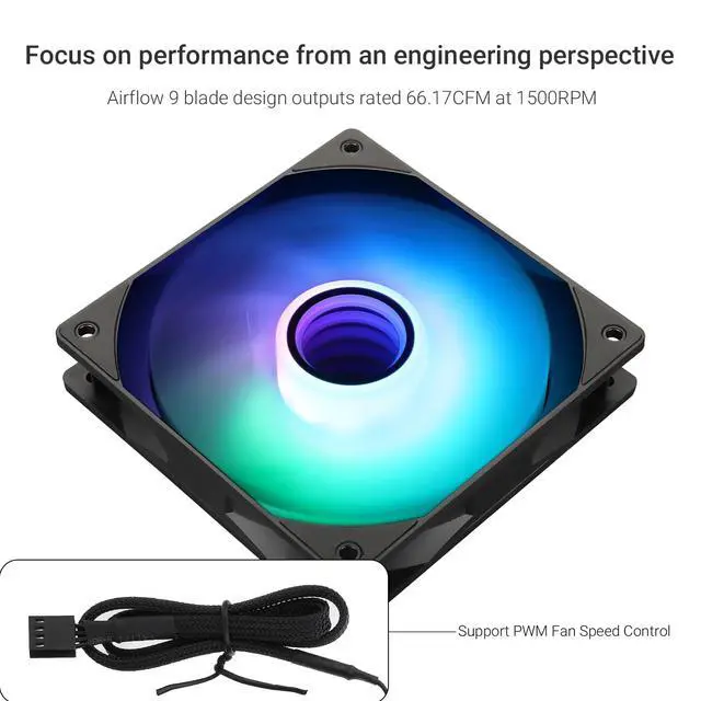 Alt view image 3 of 6 - TL-C12B-S V3 CPU Fan 120mm Case Cooler Fan ARGB, 4pin PWM Connector Silent Computer Fan with S-FDB Bearing,Desktop Cooling Fan has ARGB Mirror Light Effect (3-Pack Fans)