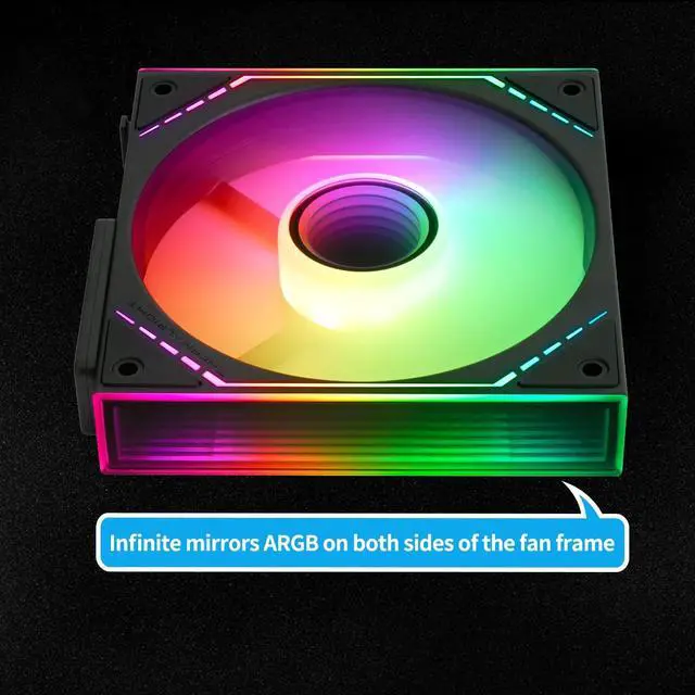 Alt view image 3 of 6 - TL-M12QR-S X3 Reverse CPU Fan Building Blocks 120mm Case Cooler, PWM Connector Silent Computer Cooling with ARGB Light,Wireless Splicing PC Fan with ARGB Mirror Light Effect,Low Noise