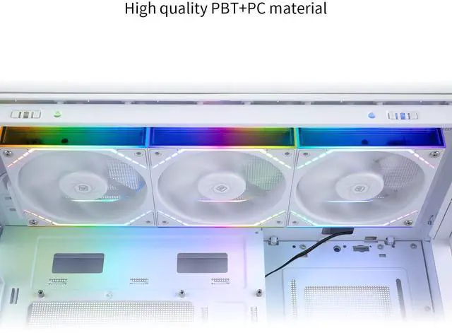 Alt view image 5 of 6 - TL-M12QW X3 White CPU Fan 120mm Case Fan 2000RPM High AirflowBuilding Blocks Version, ARGB Daisy-Chain,Wireless Splicing PC Fan with ARGB Mirror Light Effect