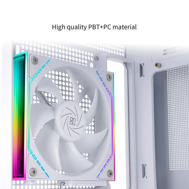 Alt view image 5 of 5 - TL-M12QW CPU Fan 120mm Case Cooler, PWM Connector Silent Computer Cooling with S-FDB Bearing,PC Fan with ARGB Mirror Light Effect,Low Noise,Building Blocks Version PC Fan