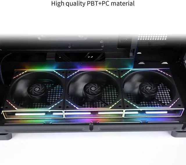 Alt view image 5 of 5 - TL-M12QR X3 Case Fan Wireless Splicing, CPU Cooler Comes with ARGB Mirror Light Effect,PC PWM Silent Cooling with 1500RPM Speed, Building Blocks Version Reverse CPU Cooler Fan