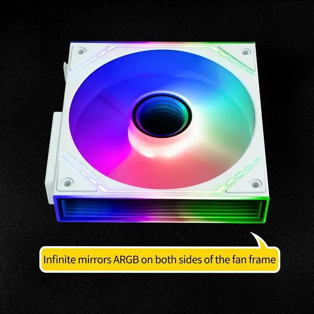 Alt view image 3 of 7 - TL-M12QRW-S X3 Reverse CPU Fan Building Blocks 120mm Case Cooler, PWM Connector Silent Computer Cooling with ARGB Light,Wireless Splicing PC Fan with ARGB Mirror Light Effect,Low Noise