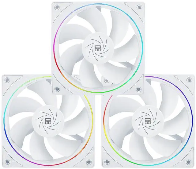 Main image of TL-S12RW X3 CPU Fan 120mm Reverse Fan Case Cooler Fan Comes with ARGB Lighting,CPU Cooling Fan with 1500RPM Speed,White PC PWM Silent Computer Fan,Set of Fans