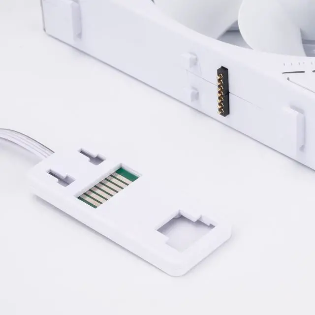 Alt view image 6 of 6 - TL-M12QRW X3 Case Fan Wireless Splicing CPU Cooler Comes with ARGB Mirror Light Effect,PC PWM Silent Cooling with 1500RPM Speed,Building Blocks Version CPU Cooler Fan (120mm, White)