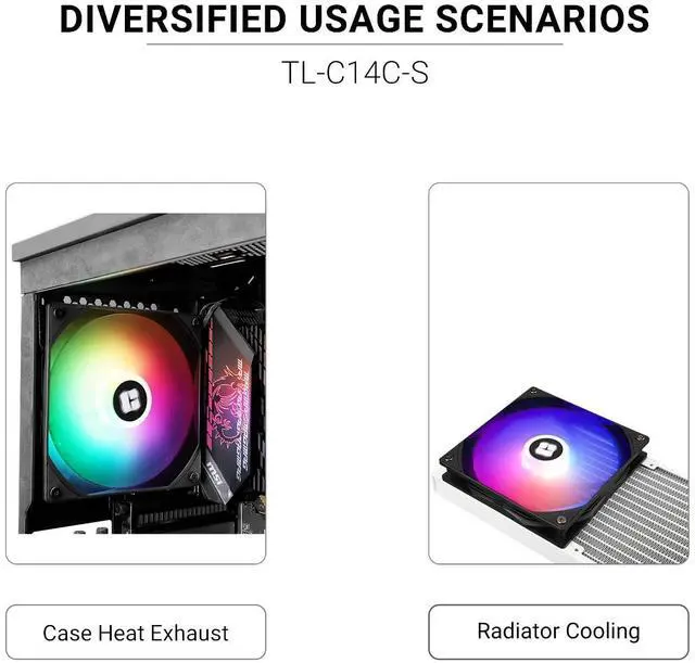 Alt view image 6 of 7 - 140MM Quiet PWM Fan, 1500RPM, Desktop Case Cooling Fan