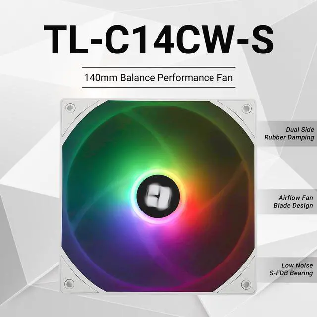 Alt view image 2 of 6 - TL-C14CW-S CPU Fan,with High Speed 1500RPM,14CM Quiet PWM Fan,Computer Case Cooling Fan(White)