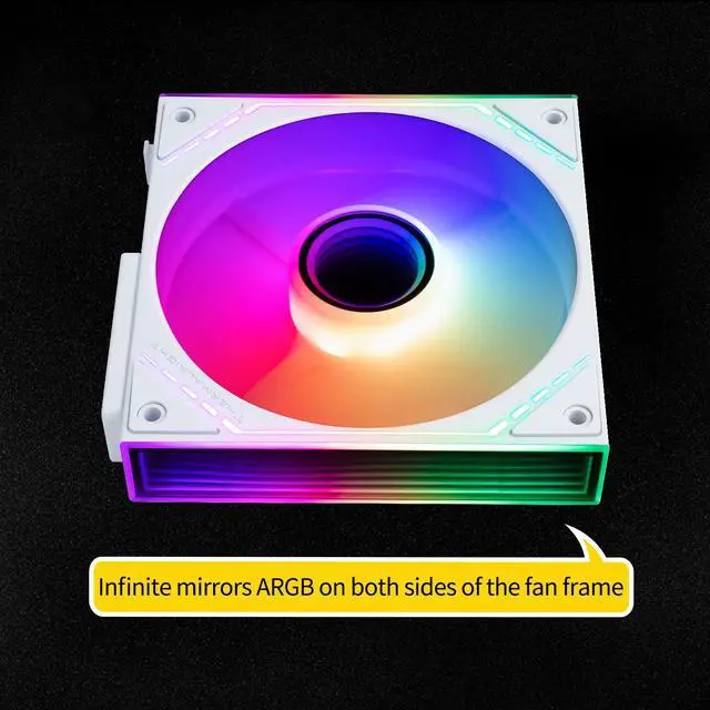 Alt view image 3 of 6 - TL-M12QW-S X3 Wireless Splicing Case Fan-120mm Quiet,Infinity Mirror ARGB Lighting Effects,New Power Chip Module Simplifies Wiring Management,3-Packs Building Blocks Fan-White